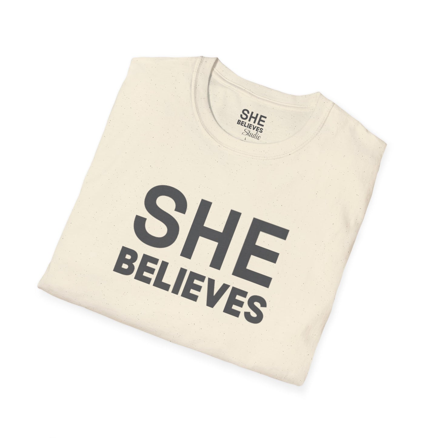 SHE BELIEVES Signature Tee — Cream