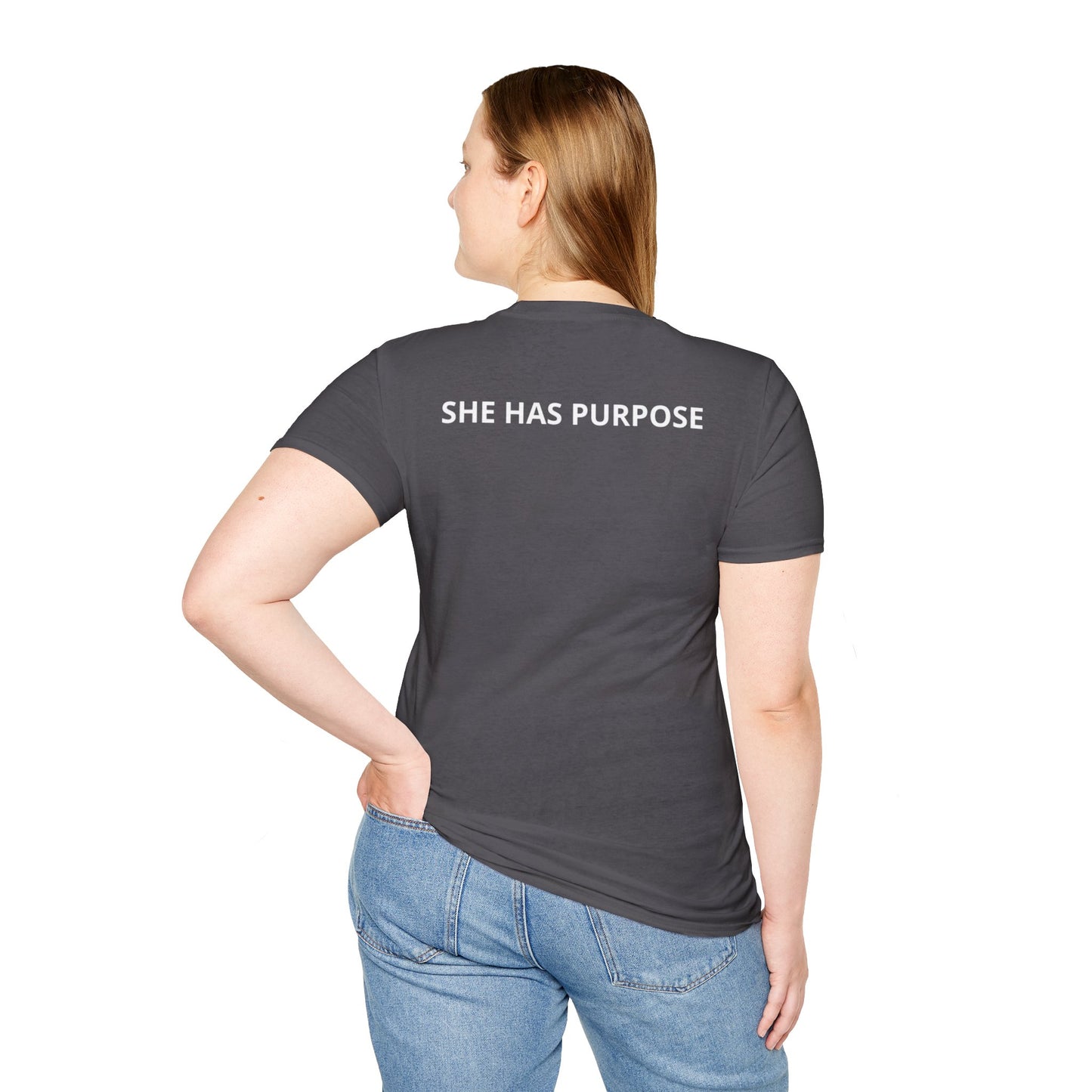 SHE BELIEVES Signature Tee — Charcoal Gray