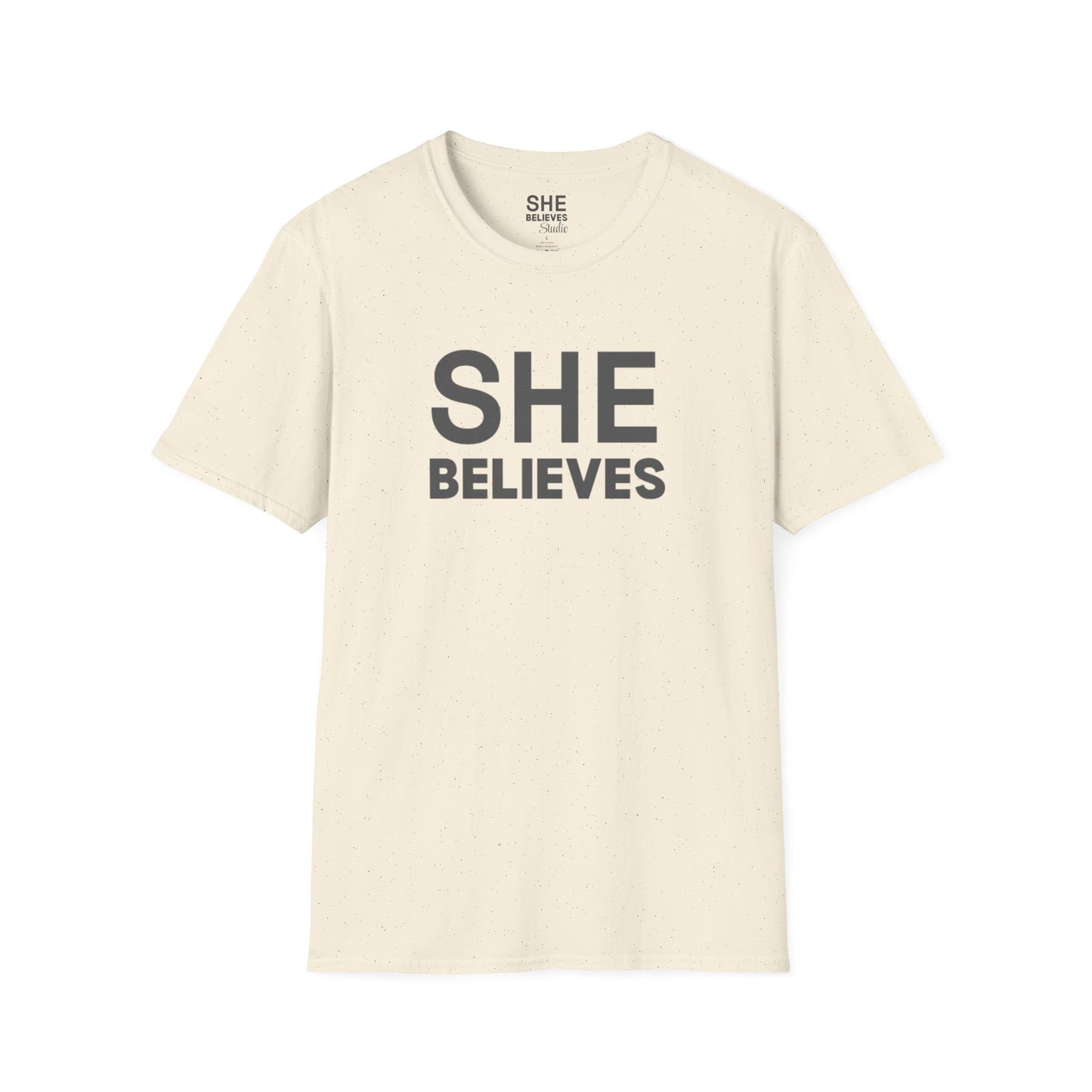 SHE BELIEVES Signature Tee — Cream
