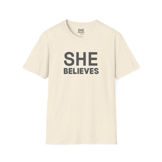 SHE BELIEVES Signature Tee — Cream